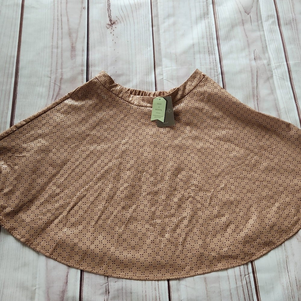 NWT Anthropologie "Astral Swing Skirt" Faux Leather Perforated | Women's Size 10 - Picture 5 of 12
